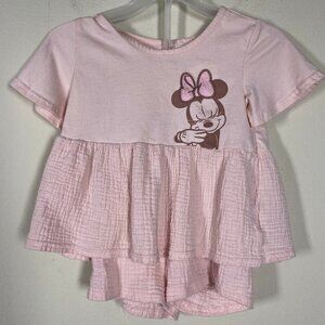 Disney Junior Minnie Mouse Pink Embroidered Short Set Size: 5T Cotton